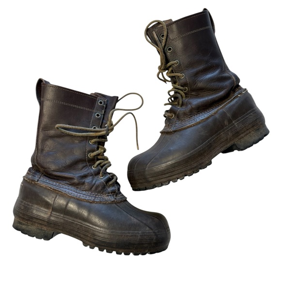L.L. Bean Maine Vintage Heavy Leather Insulated Hunting Boots - Picture 1 of 16